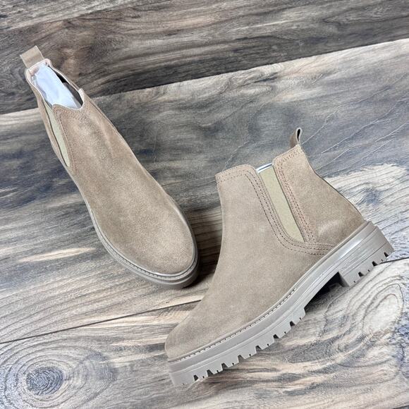 NIB Steve Madden Marceline 9M Taupe Suede Chelsea Ankle Boots Booties - Picture 1 of 11